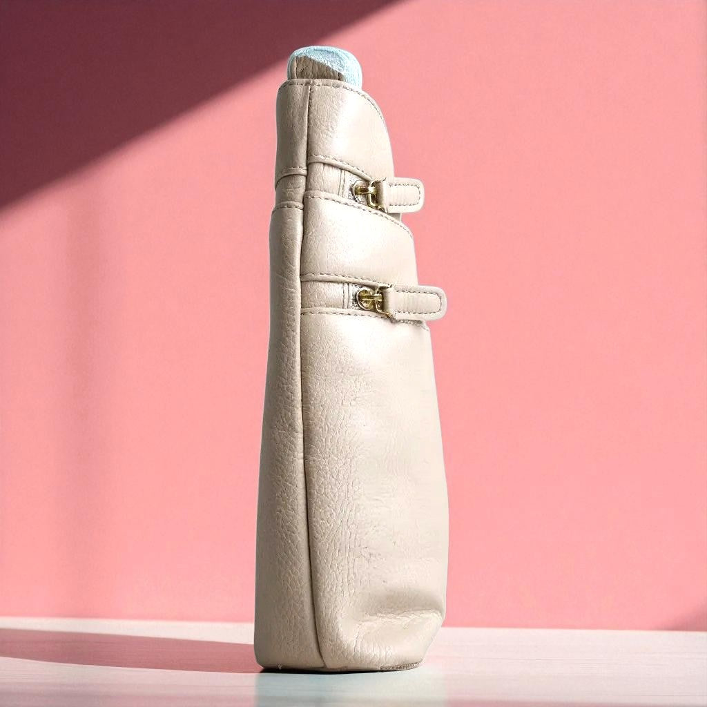 Evorya® Elegant Beige Dual-Zip Sling Bag