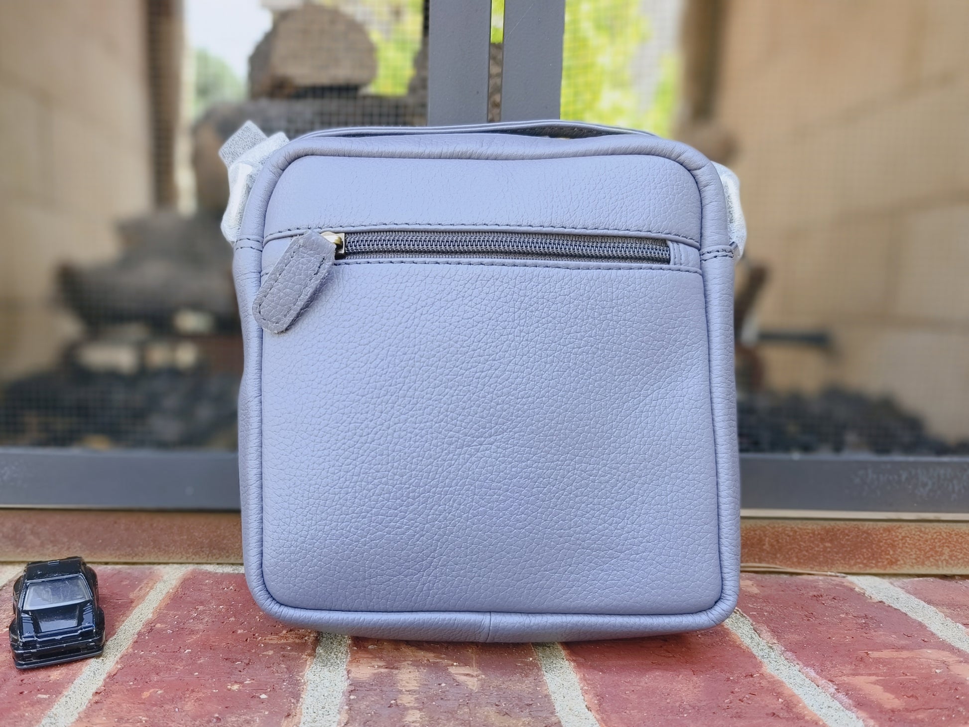 Evorya® Premium Leather Sling Bag – Stone Gray