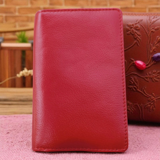 Evorya™ Women's Blood Red Leather Wallet – Holds 15+ Cards